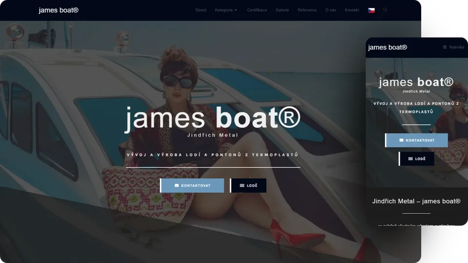 jamesboat.eu – web vytvořil Adam Stříteský