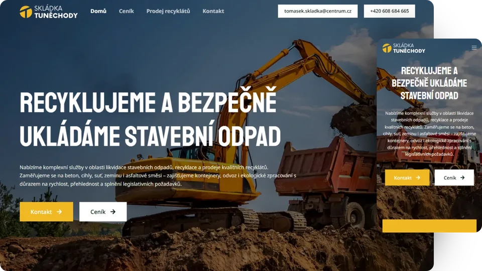 skladka-tunechody.cz – web vytvořil Adam Stříteský